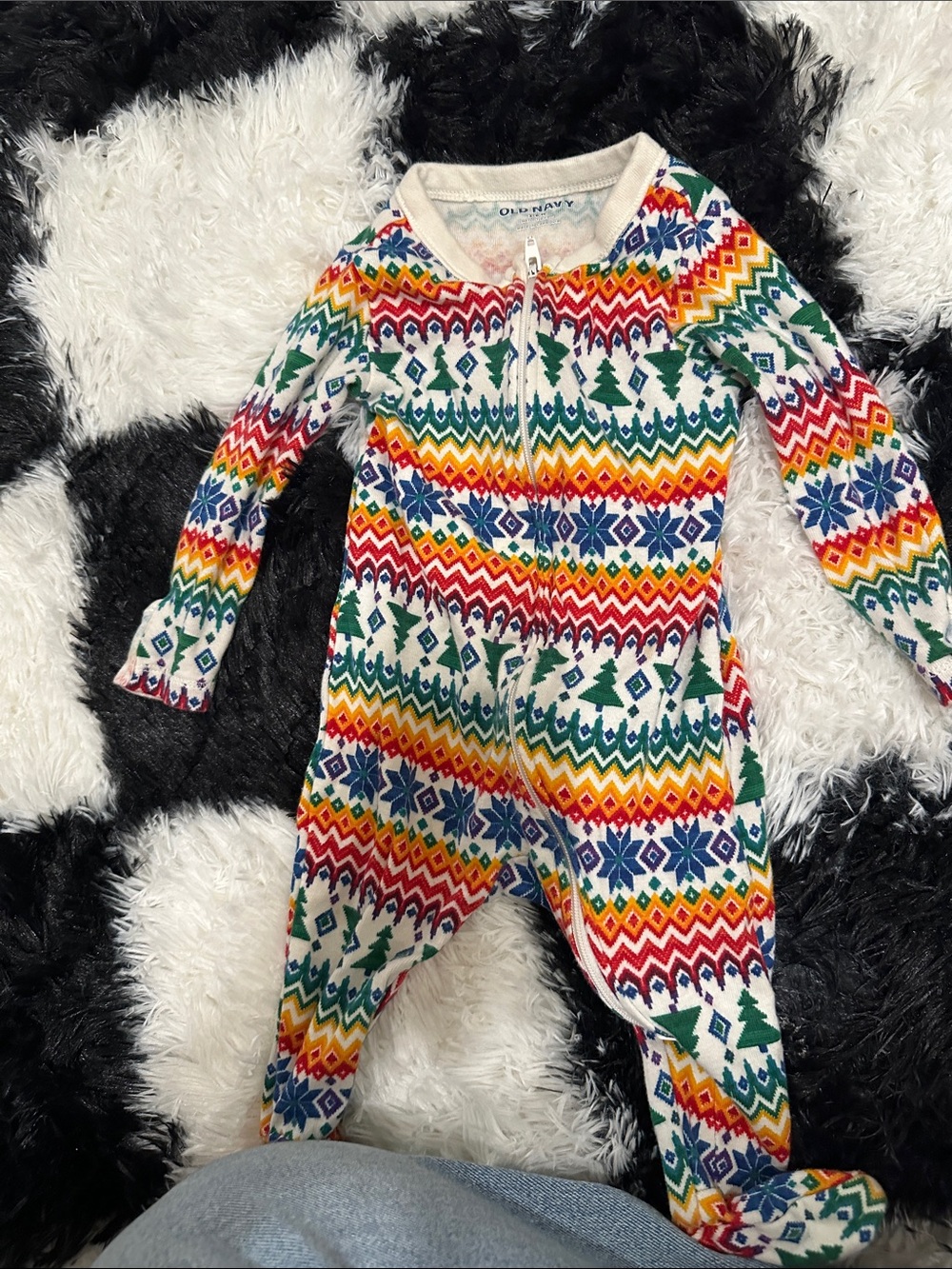 Old Navy Multicolor Fair Isle Footed One-Piece